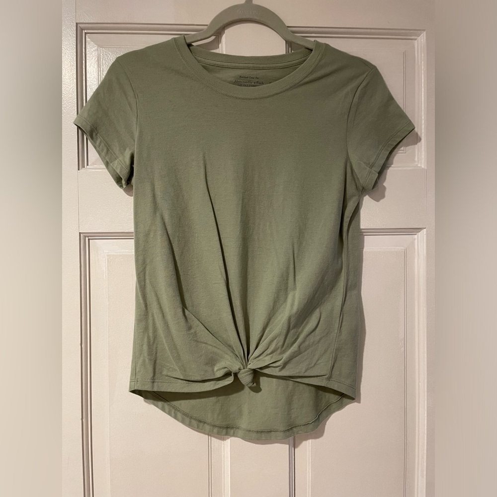 Abercrombie & Fitch Olive Green Knot Front T-Shirt